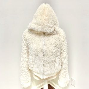 Rue 21 Faux Fur Full Zip Hooded Jacket Jrs XL